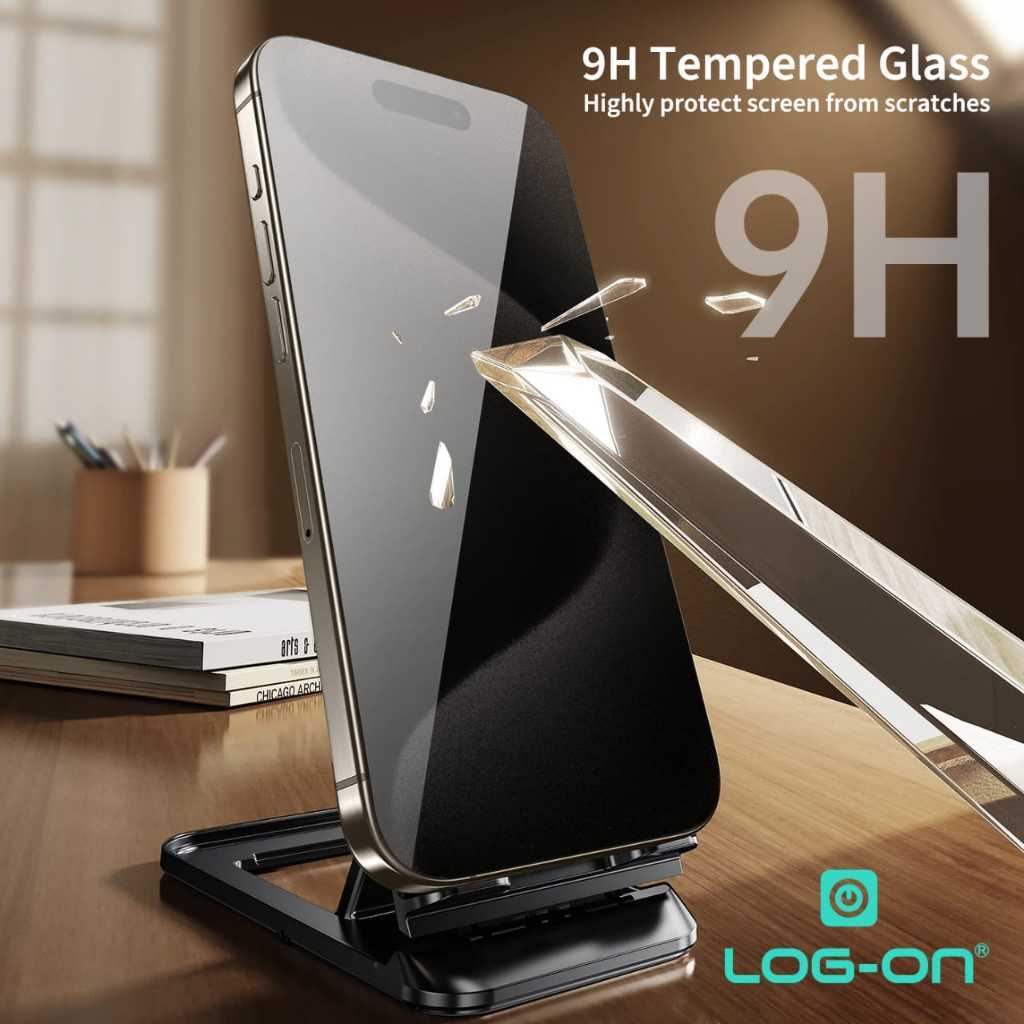 LOG ON PRIVACY & GLOSSY Auto Align Tech Tempered Glass Screen AntiSPY  Protector For IPHON* 17 16 15 14 13 12 11 AIR XS XR PRO PROMAX PLUS