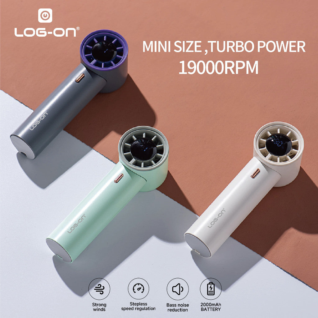 LOG ON Kipas Angin Turbo Super Mini Portable LO-MFAN2 19000Rpm Pocket Size