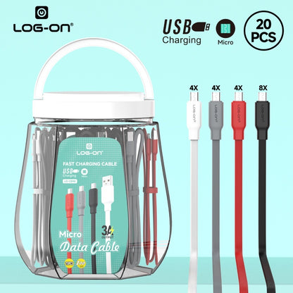 LOG ON 20PCSKABEL FAST CHARGING LO-CB90 KABEL CHARGE SEKALIGUS KABEL DATA