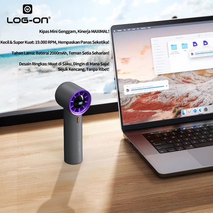 LOG ON Kipas Angin Turbo Super Mini Portable LO-MFAN2 19000Rpm Pocket Size