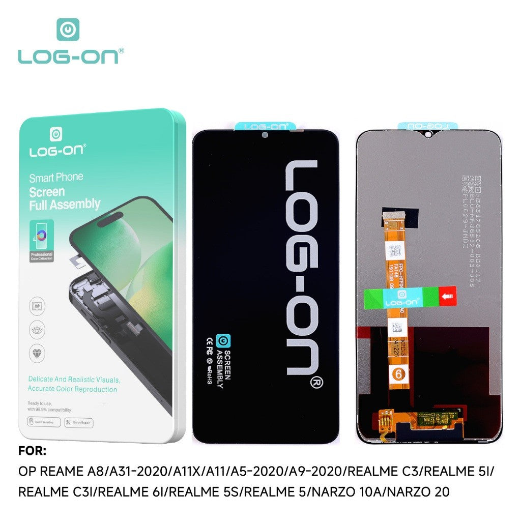 LOG-ON LCD UNTUK REALME C3 / 5 / 5i / 6i / NARZO 10A HD+ FULLSET ORIGINAL OEM