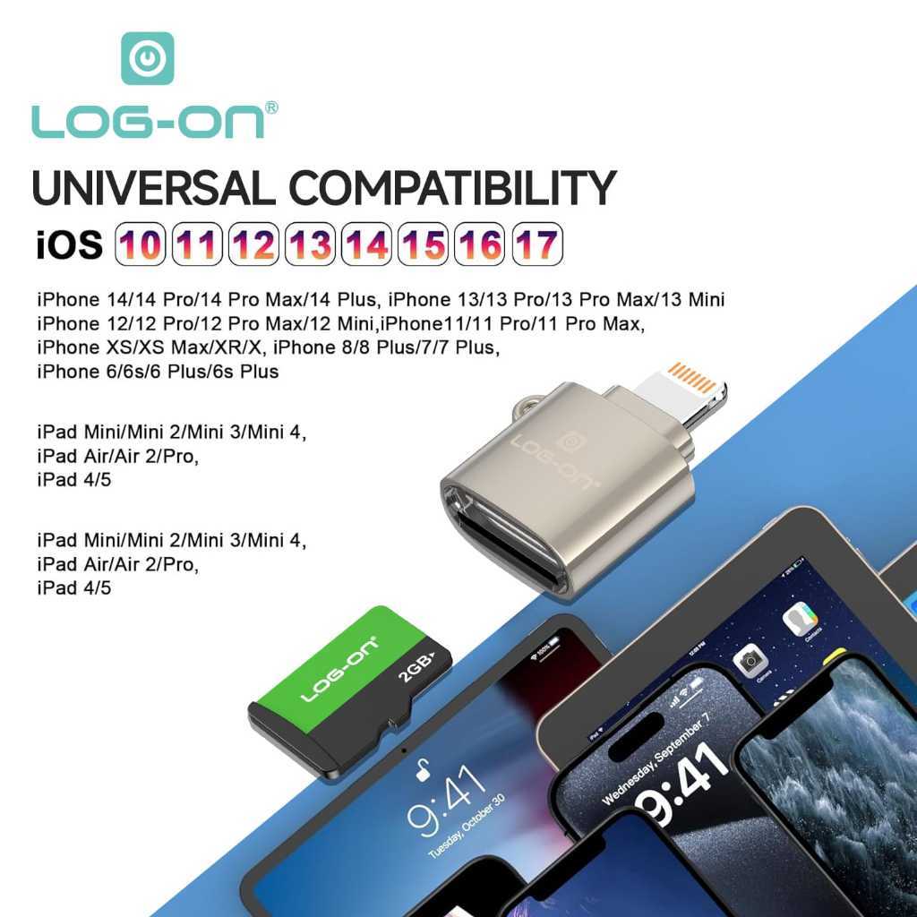LOG ON USB Type-C/LIGHTNING LO-OT16 Card Reader OTG for Micro SD