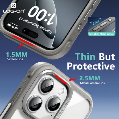 LOG ON Magsafe Armor Case For IPHONE Series-360 Metal Kickstand, Military Grade Premium Case