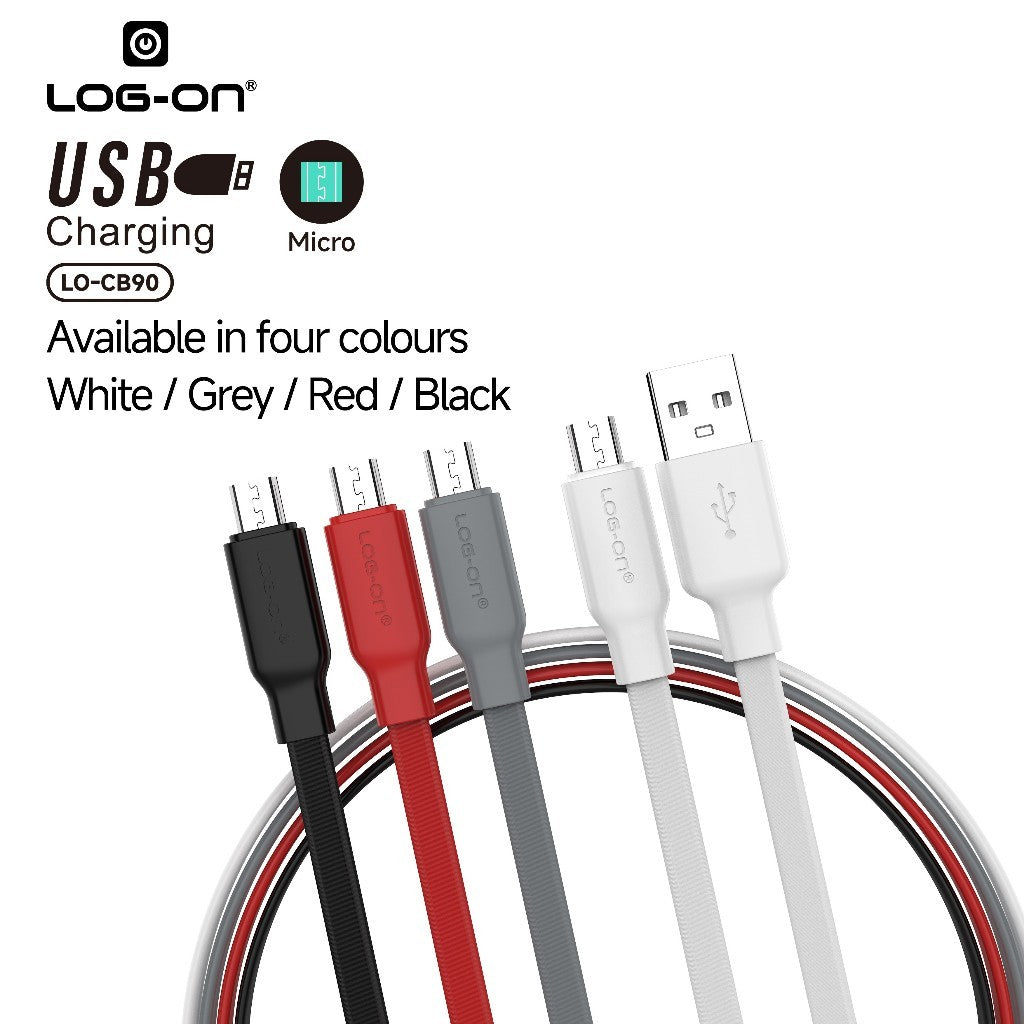 LOG ON 20PCS KABEL MICRO/TYPE C LO-CB80/CB90 FAST CHARGING 3A 1M ANDROID