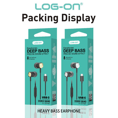 LOG ON EARPHONES USB-C LO-HF620C HEADSET DEEP BASS