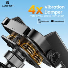 LOG ON HOLDER MOTOR 4X PEREDAM GETAR LO-CRH72 (4-7 INCI) UNTUK DI STANG MOTOR, SEPEDA, SCOOTER