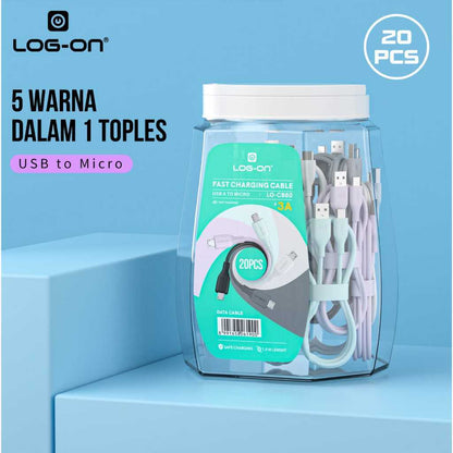 LOG ON 20PCS KABEL MICRO/TYPE C LO-CB80/CB90 FAST CHARGING 3A 1M ANDROID
