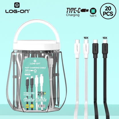 LOG ON 20PCS KABEL MICRO/TYPE C LO-CB80/CB90 FAST CHARGING 3A 1M ANDROID