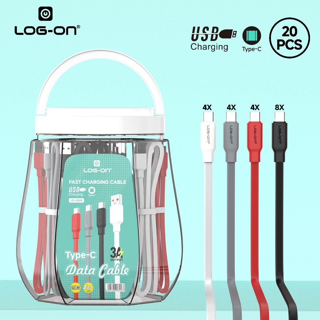 LOG ON 20PCSKABEL FAST CHARGING LO-CB90 KABEL CHARGE SEKALIGUS KABEL DATA