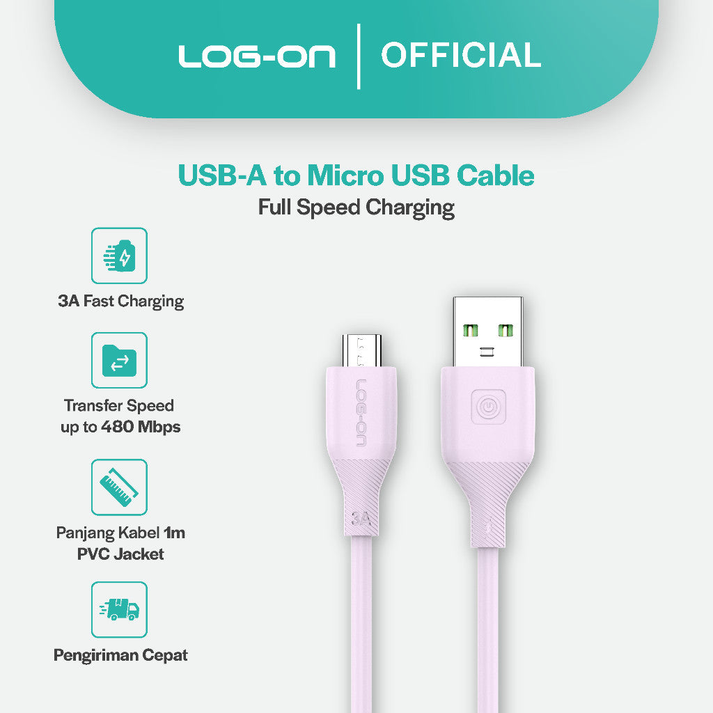 LOG ON KABEL MICRO/TYPE C LO-CB80 FAST CHARGING 3A 1M ANDROID