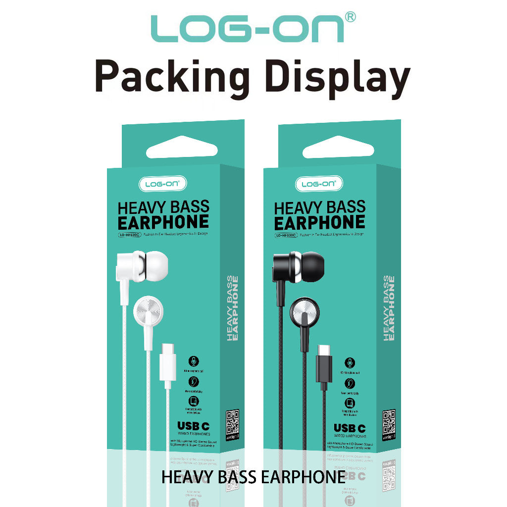 LOG ON EARPHONES TYPE C LO-HF630C HEADSET HEAVY BASS