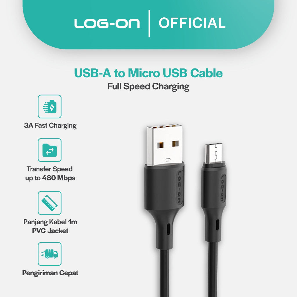 LOG ON KABEL MICRO/TYPE C LO-CB80 FAST CHARGING 3A 1M ANDROID