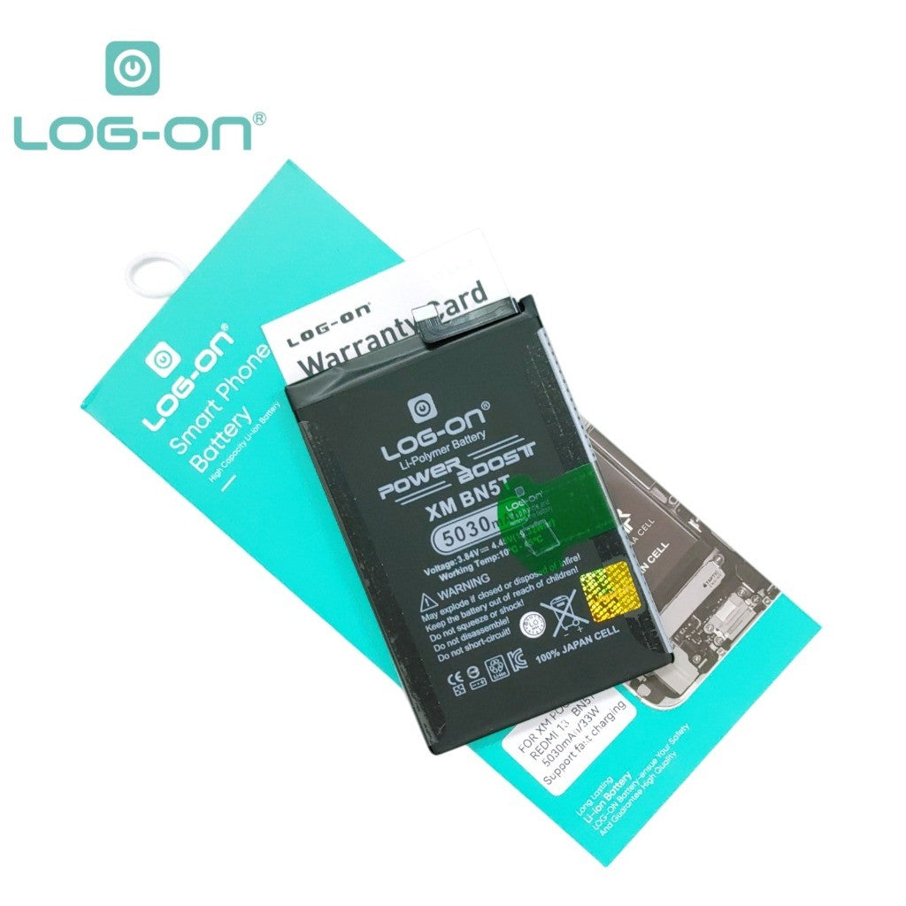 Log On - Baterai Untuk Poco M6 / Redmi 13 BN-5T Support Fast Charging - Kapasitas 5030mAh Power Boost Battery Baterai Batre - 1 Tahun Garansi