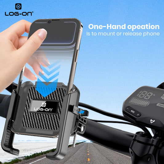 LOG ON HOLDER MOTOR 4X PEREDAM GETAR LO-CRH72 (4-7 INCI) UNTUK DI STANG MOTOR, SEPEDA, SCOOTER
