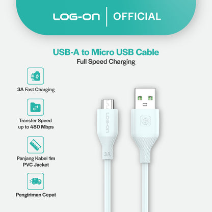 LOG ON KABEL MICRO/TYPE C LO-CB80 FAST CHARGING 3A 1M ANDROID