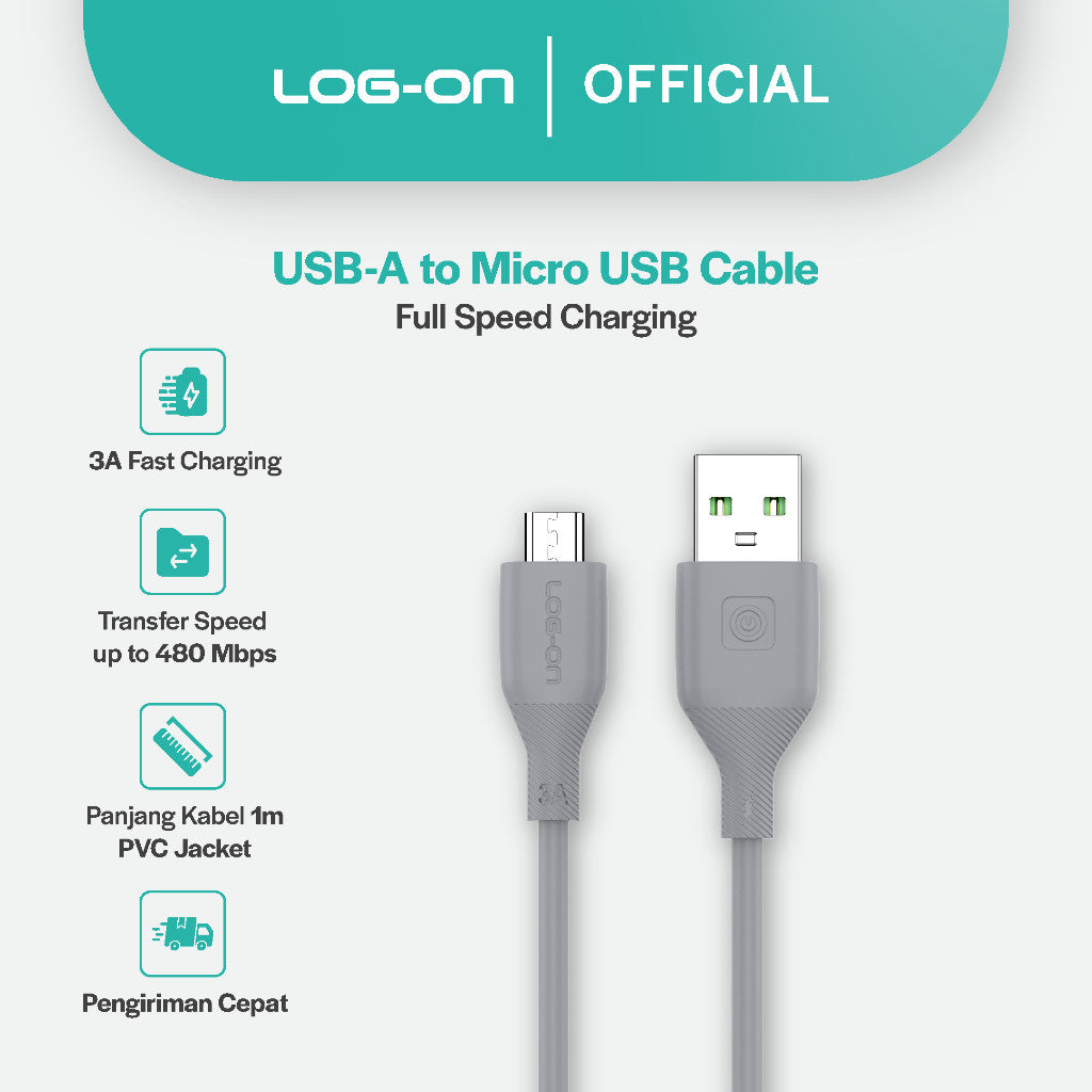 LOG ON KABEL MICRO/TYPE C LO-CB80 FAST CHARGING 3A 1M ANDROID