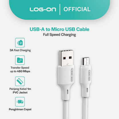 LOG ON KABEL MICRO/TYPE C LO-CB80 FAST CHARGING 3A 1M ANDROID