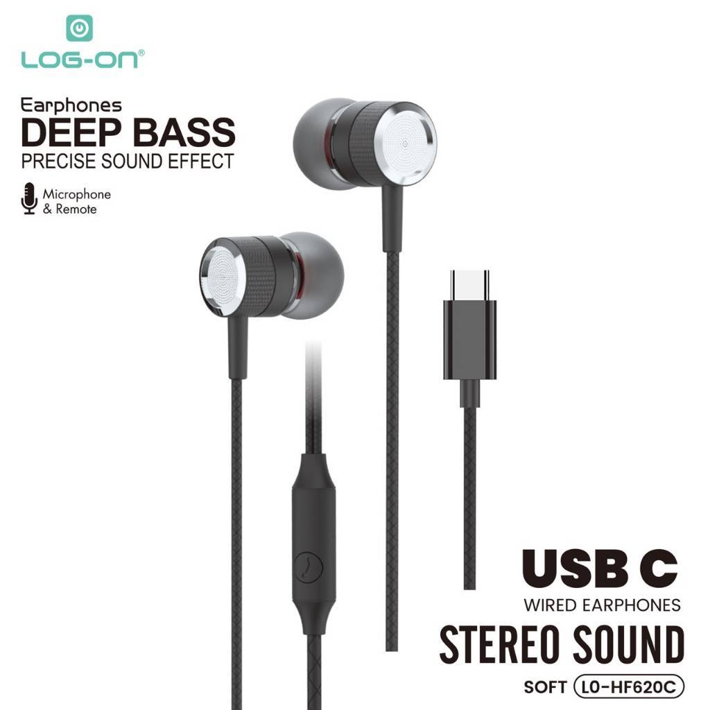 LOG ON EARPHONES USB-C LO-HF620C HEADSET DEEP BASS