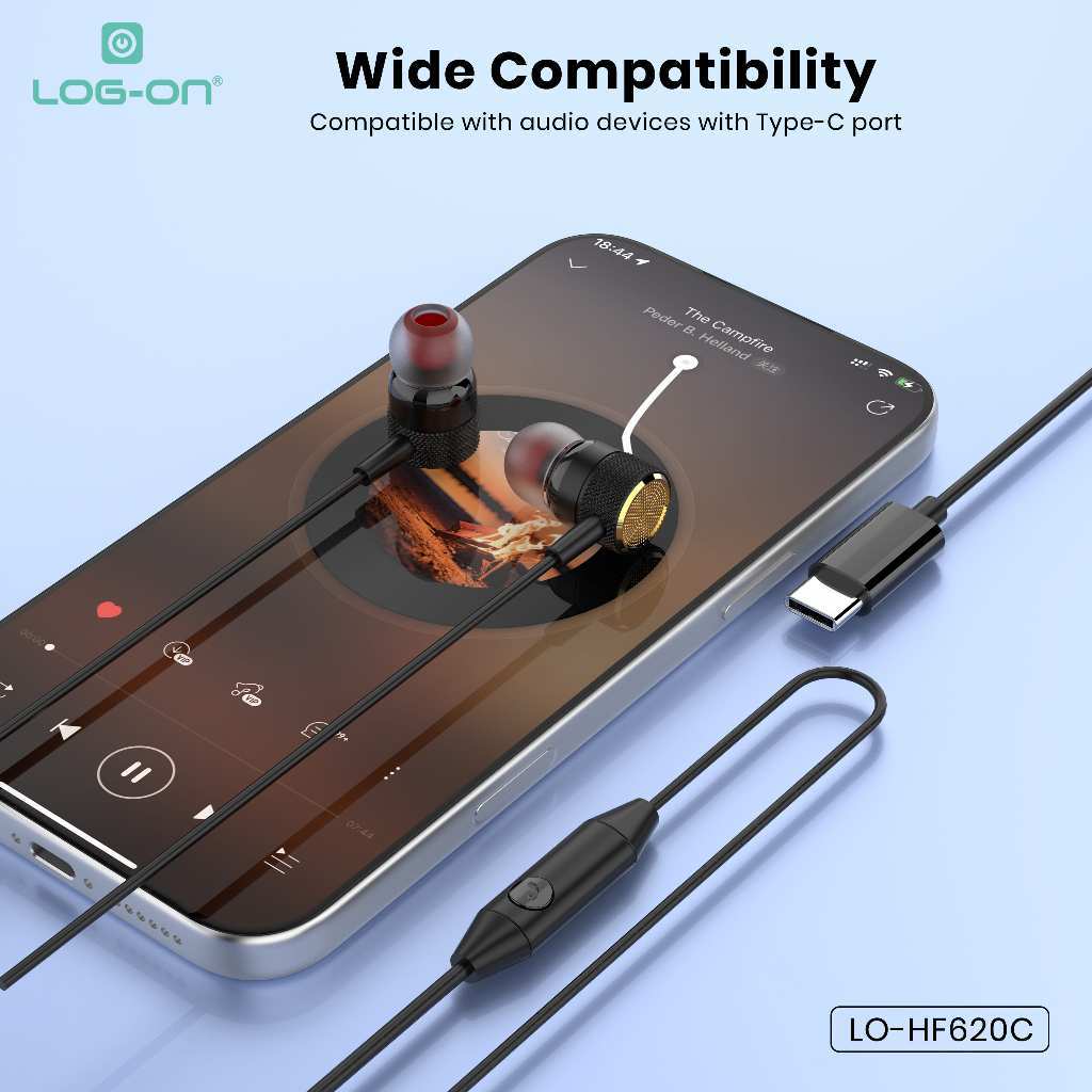 LOG ON EARPHONES USB-C LO-HF620C HEADSET DEEP BASS