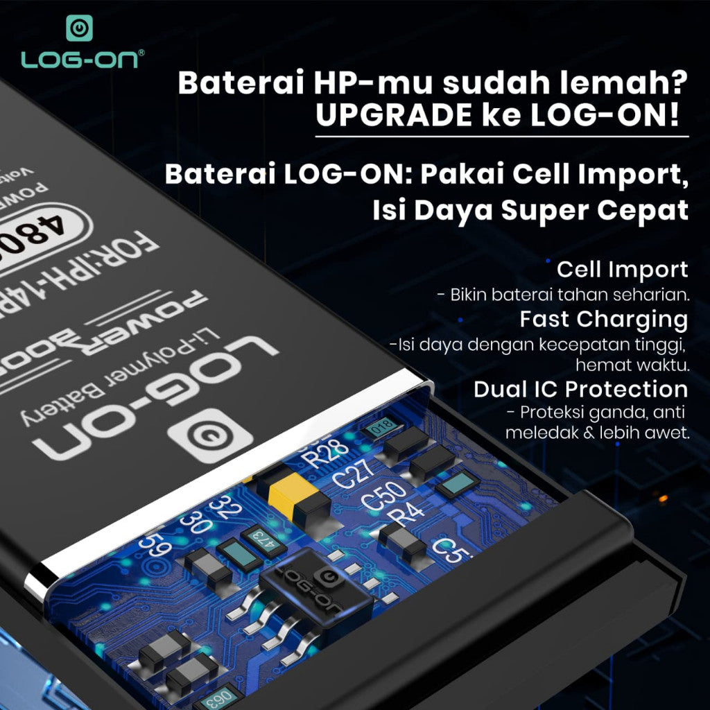 LOG ON BATERAI IPHONE 7 BATRE POWER BOOST BATTERY