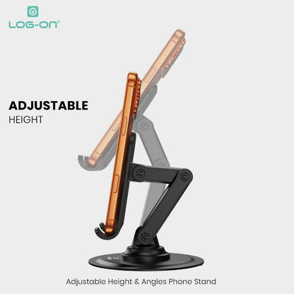 LOG-ON PHONE STAND HOLDER 360° ADJUSTABLE LO-CRH71 PHONE STAND FOR DESK (FREE KUNCI L)