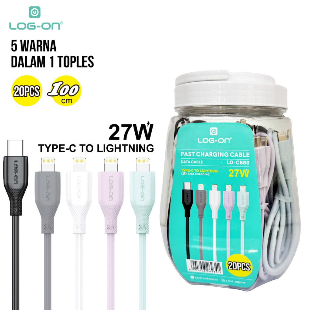 LOG ON 20PCS KABEL MICRO/TYPE C LO-CB80/CB90 FAST CHARGING 3A 1M ANDROID