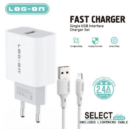 CHARGER LOGON Lo-C33 USB 2.4A SMART IC + Kabel usb