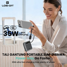 LOG-ON POWERBANK 3C/CCC PD35W 10000MAH JGO-800H BUILT-IN CABLE TYPE C (FREE CABLE C to IOS)FAST CHARGING