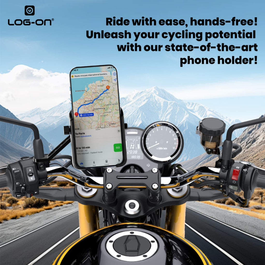 LOG ON HOLDER MOTOR 4X PEREDAM GETAR LO-CRH73 (4-7 INCI) UNTUK DI SPION MOTOR, SEPEDA, SCOOTER