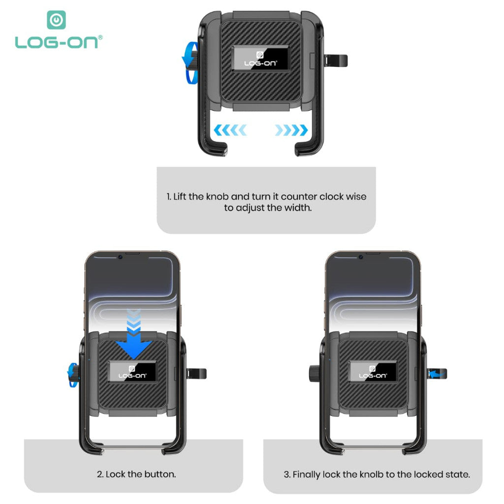 LOG ON HOLDER MOTOR 4X PEREDAM GETAR LO-CRH73 (4-7 INCI) UNTUK DI SPION MOTOR, SEPEDA, SCOOTER
