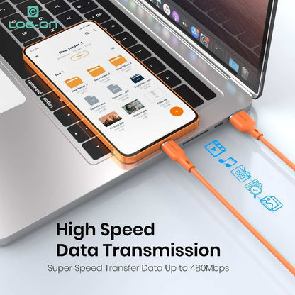 LOG-ON KABEL FAST CHARGING LO-CB92 1,2M Pengisian Daya Cepat 3A