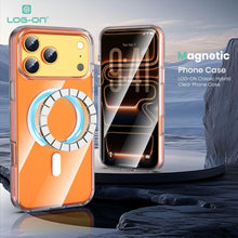 LOG-ON Clear Case Hybrid PC+TPU 100% Anti Yellowing + Magsafe support For Iphone 17 16 15 14 13 12 11 AIR PLUS PRO PROMAX