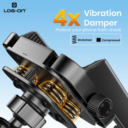 LOG ON HOLDER MOTOR 4X PEREDAM GETAR LO-CRH73 (4-7 INCI) UNTUK DI SPION MOTOR, SEPEDA, SCOOTER