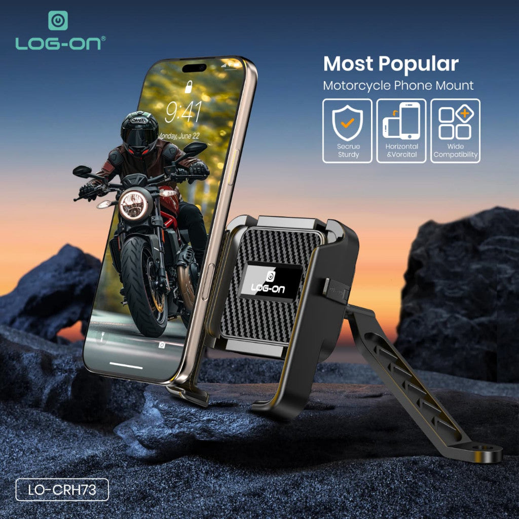LOG ON HOLDER MOTOR 4X PEREDAM GETAR LO-CRH73 (4-7 INCI) UNTUK DI SPION MOTOR, SEPEDA, SCOOTER