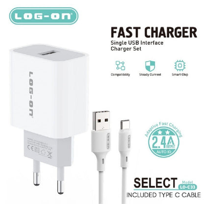 CHARGER LOGON Lo-C33 USB 2.4A SMART IC + Kabel usb