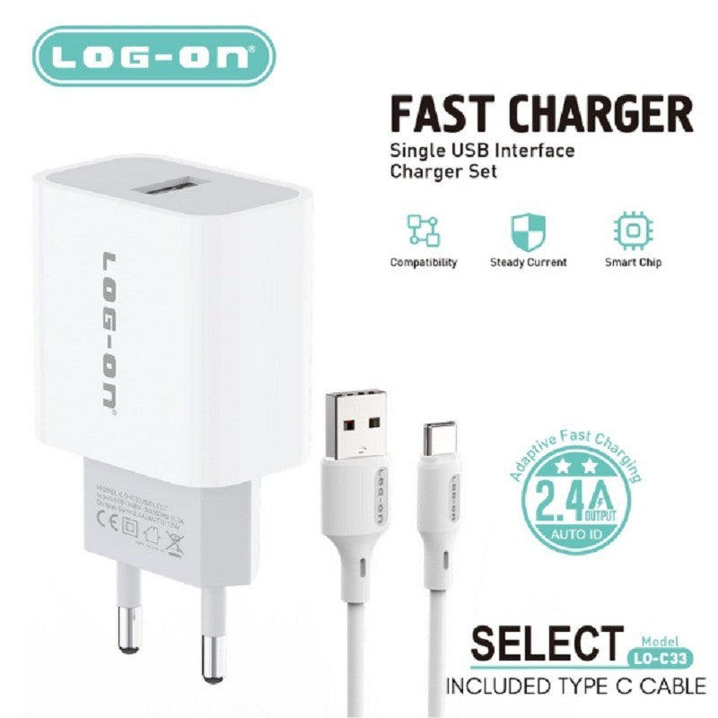 CHARGER LOGON Lo-C33 USB 2.4A SMART IC + Kabel usb