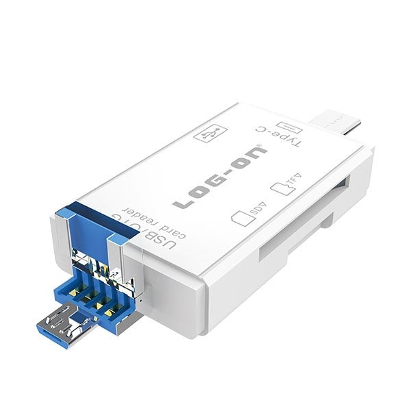 LOG ON CARD READER LO-CR07 3IN1 USB ADAPTER TYPE C/MICRO-USB/USB 2.0,SD/MMC SLOT,MICRO SD