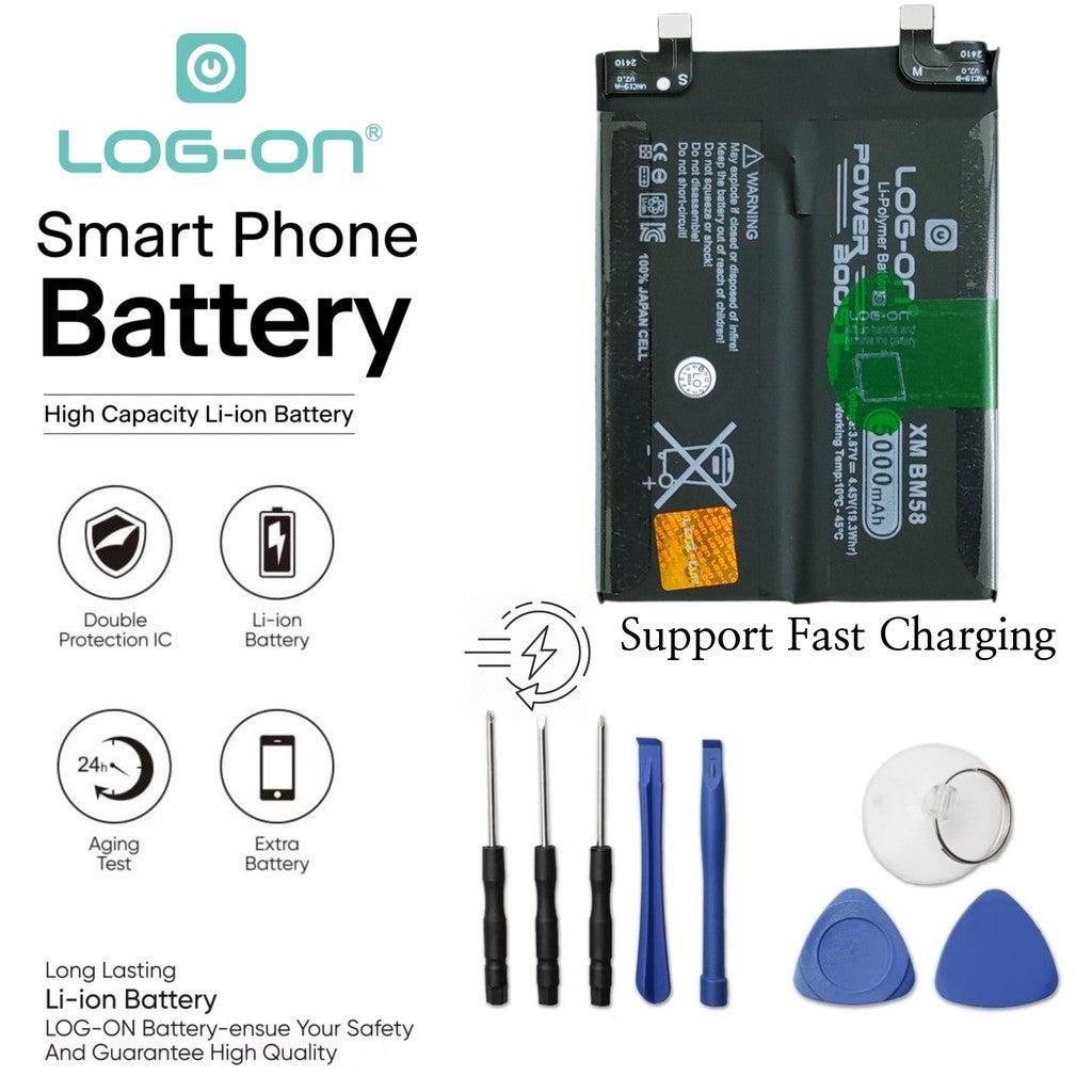 Log On - BM58 Untuk Xiaomi MI11T Pro BM-58 Support Fast Charging Kapasitas 5000mAh Power Boost Battery Baterai Batre - 1 Tahun Garansi