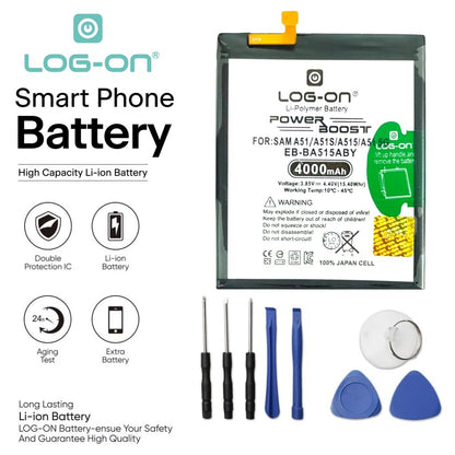 Log On Samsung A51/A515/A51 5G EB-BA515ABY Power Boost Double IC Protection Battery Baterai