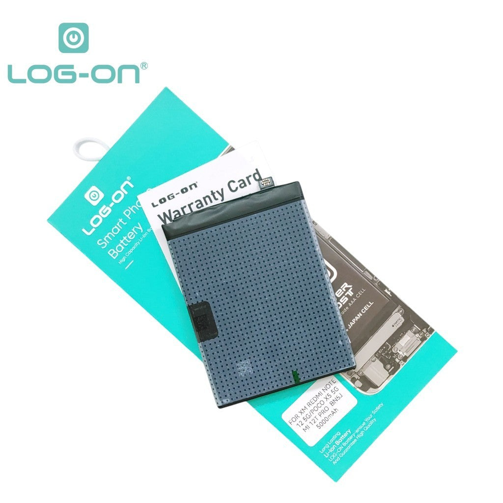 Log On - BN5J Untuk Xiaomi Redmi Note 12 5G / Poco X5 5G / MI12T BN-5J Support Fast Charging Kapasitas 5000mAh Power Boost Battery Baterai Batre - 1 Tahun Garansi