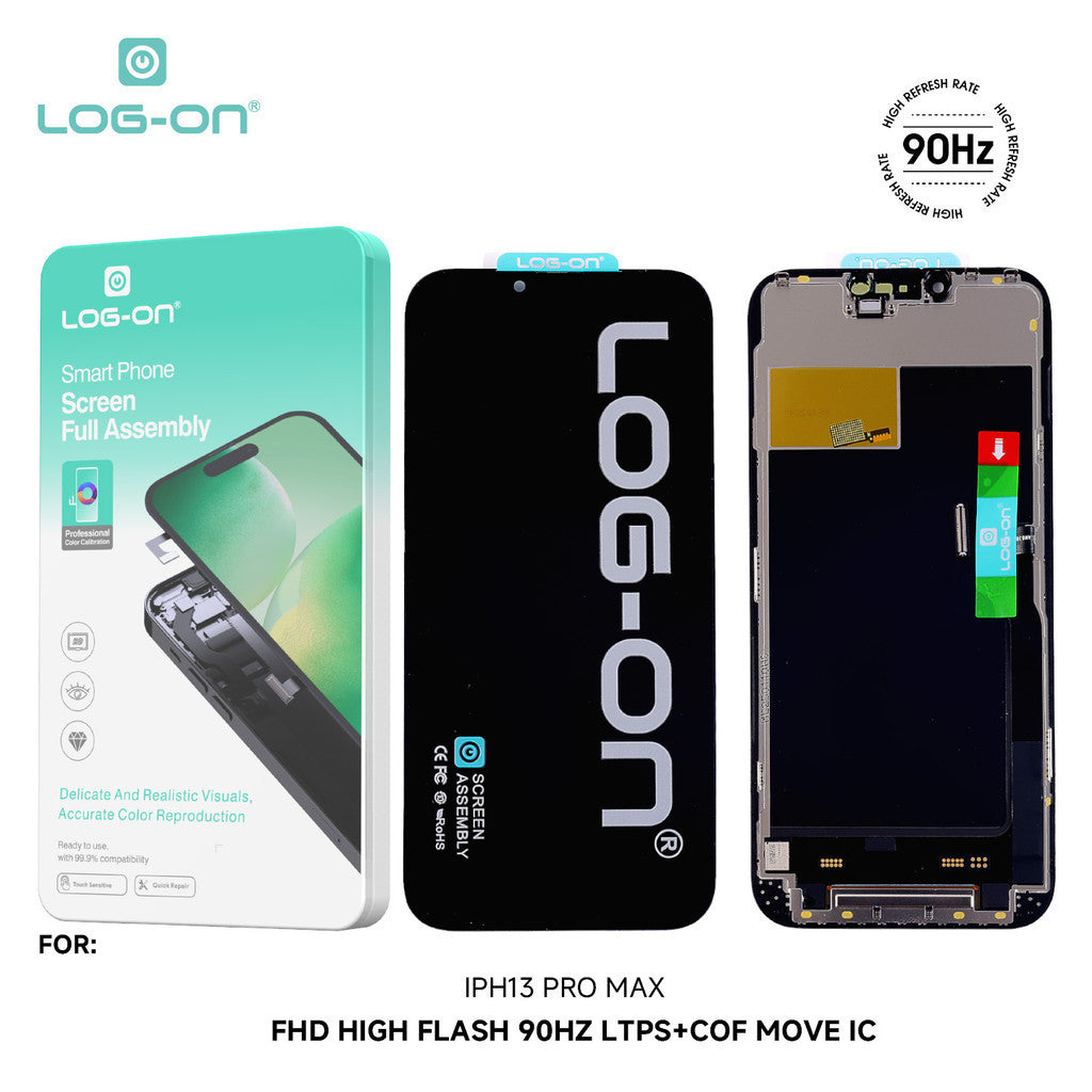 LOG-ON LCD UNTUK IPH 13 / 13 PRO / 13 PRO MAX FHD LTPS MOVE IC FULLSET TOUCHSCREEN ORIGINAL OEM free lem