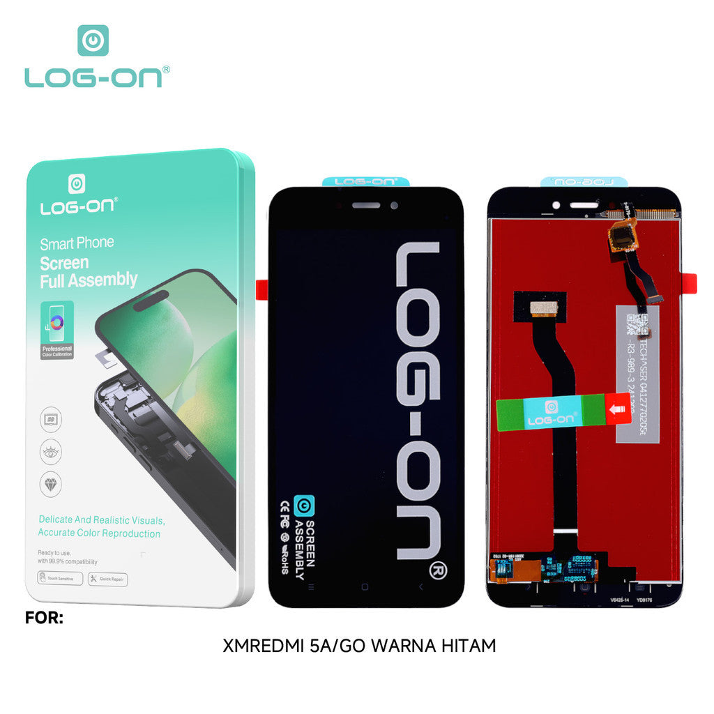 LOG-ON LCD FOR REDMI 5A BLACK & WHITE HD+ FULLSET ORIGINAL OEM free lem