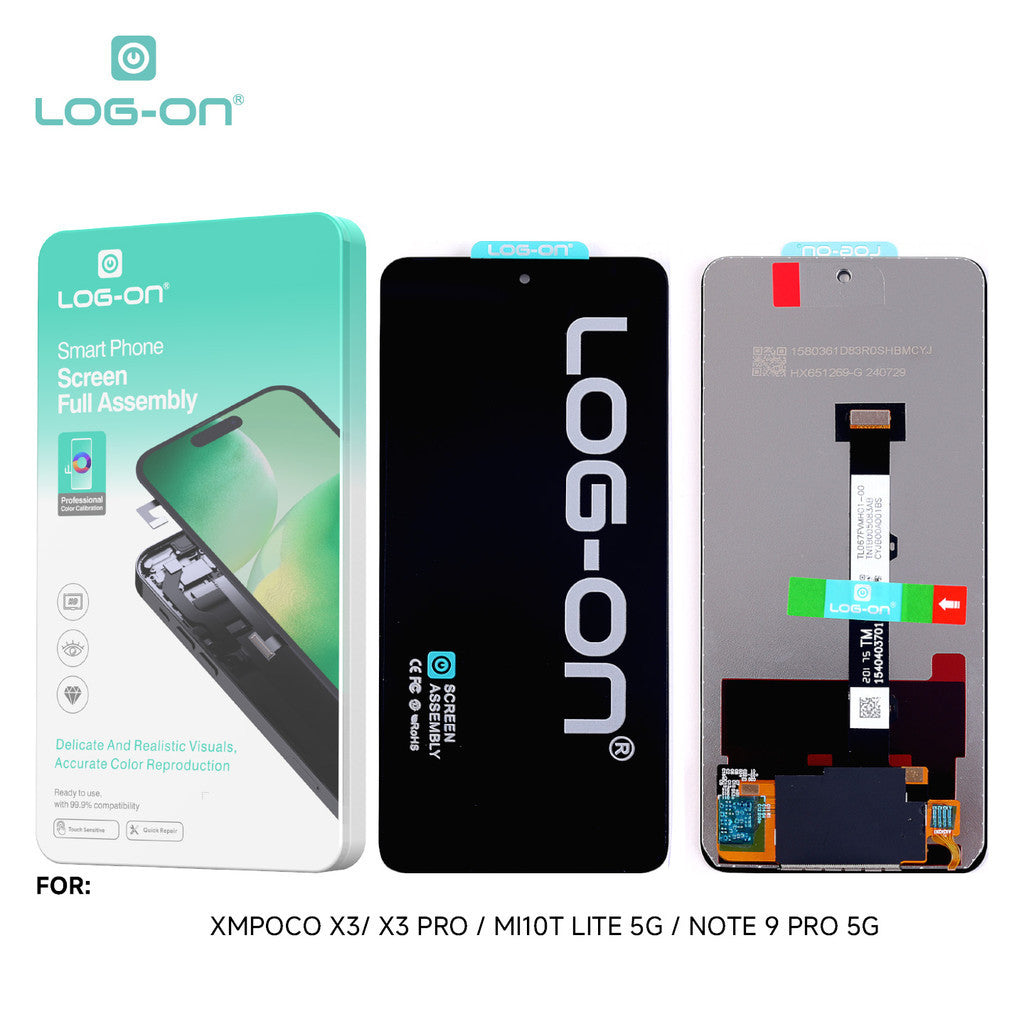 LOG ON LCD FOR XIAOMI POCO X3 / X3 PRO / XIAOMI MI 10T LITE 5G HD+ FULLSET ORIGINAL OEM free lem