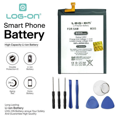 Log On - EB-BM207ABY Untuk Samsung M30s / M21 / M31 Double IC Protection - Kapasitas 6000mAh Battery Baterai Batre - 1 Tahun Garansi