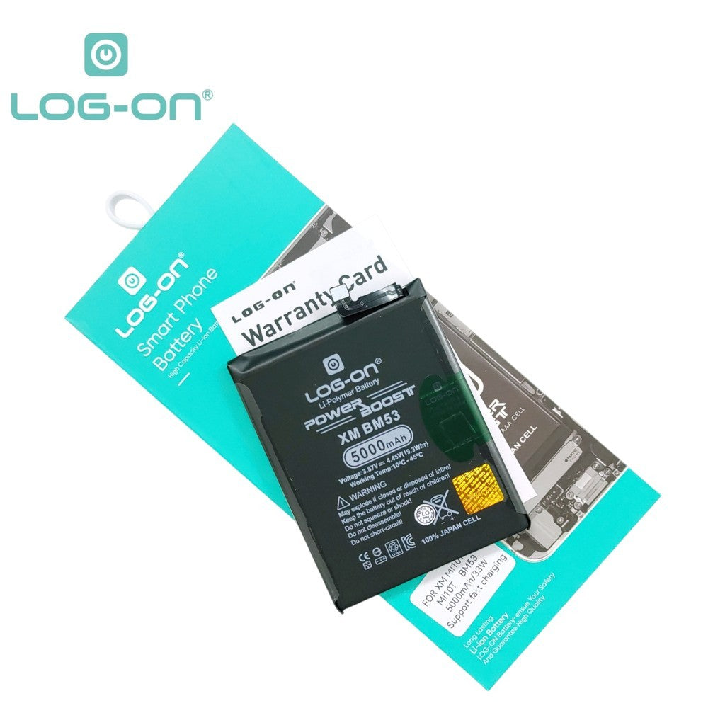 Log On - BM53 Untuk Xiaomi MI10T PRO / MI10T BM-53 Support Fast Charging - Kapasitas 5000mAh Power Boost Battery Baterai Batre - 1 Tahun Garansi