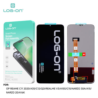 LOG-ON LCD FOR OPPO / REALME C11 / C15 / C12  / A15 / A15S / NARZO 20A / NARZO 30A/ NARZO A50  HD+ FULLSET ORIGINAL OEM free lem