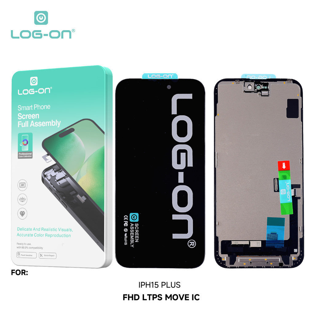 LOG-ON LCD UNTUK IPH 15 / 15 PRO / 15 PRO MAX / 15 PLUS FHD LTPS MOVE IC FULLSET TOUCHSCREEN OEM free lem