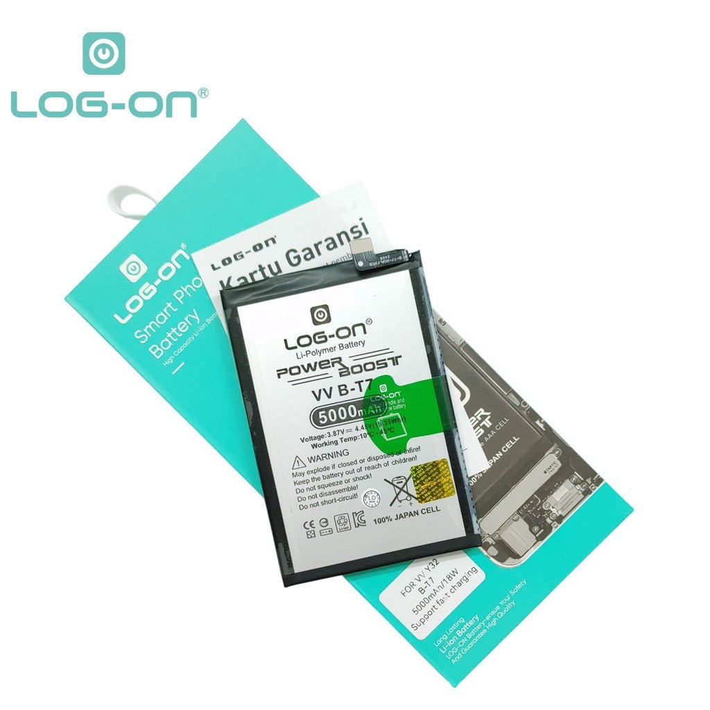 Log On - B-T7 Untuk Vivo Y32 (V2158A) BT7 Support Fast Charging Kapasitas 5000mAh Power Boost Battery Baterai Batre - 1 Tahun Garansi