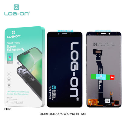 LOG-ON LCD FOR REDMI 6A BLACK & WHITE HD+ FULLSET ORIGINAL OEM free lem