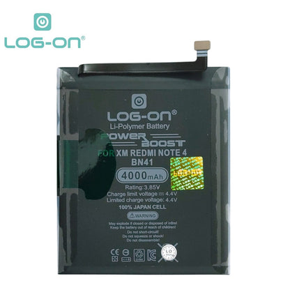 LOG ON BATERAI XIAOMI REDMI NOTE 4 BN41 BATRE DOUBLE POWER DOUBLE IC BATTERY